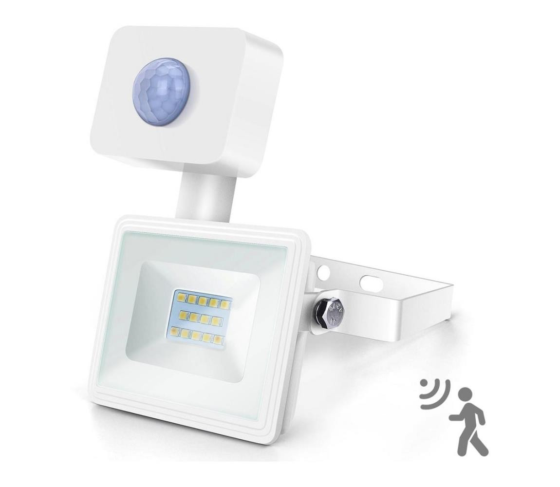 B.V.  - LED Reflektor se senzorem LED/10W/230V 4000K IP65 bílá
