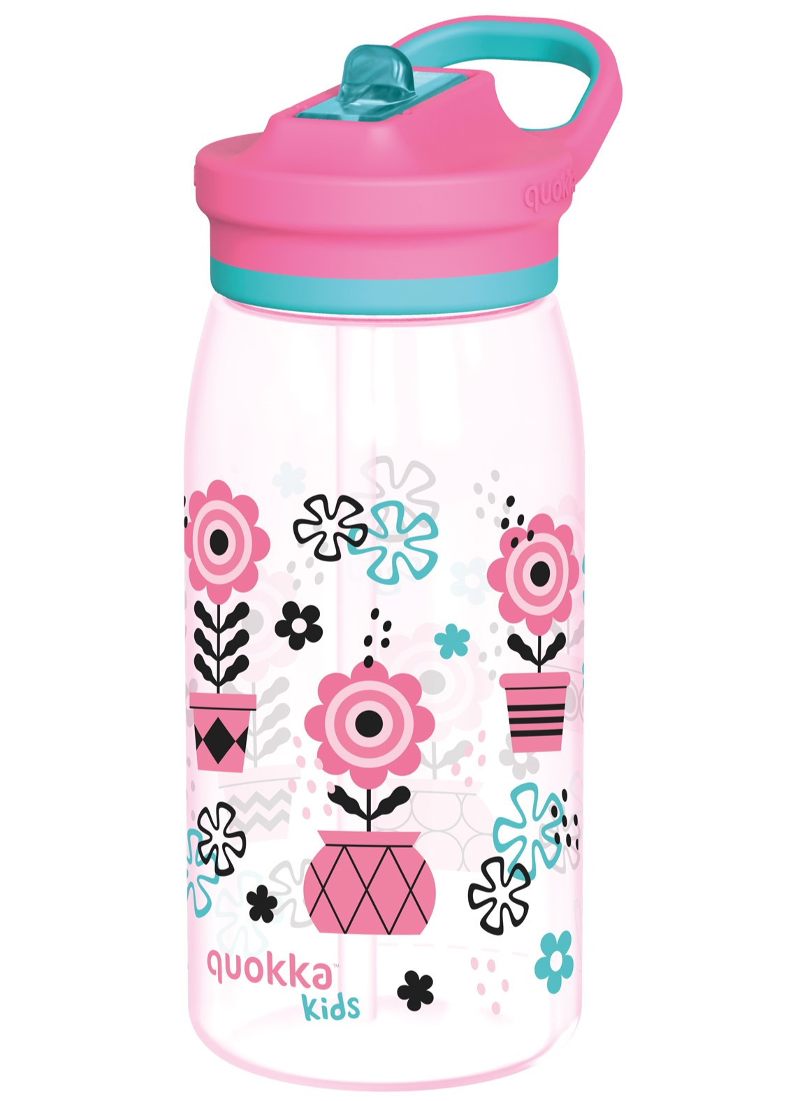 Dětská tritanová láhev Glow, 580ml, Quokka, kytky