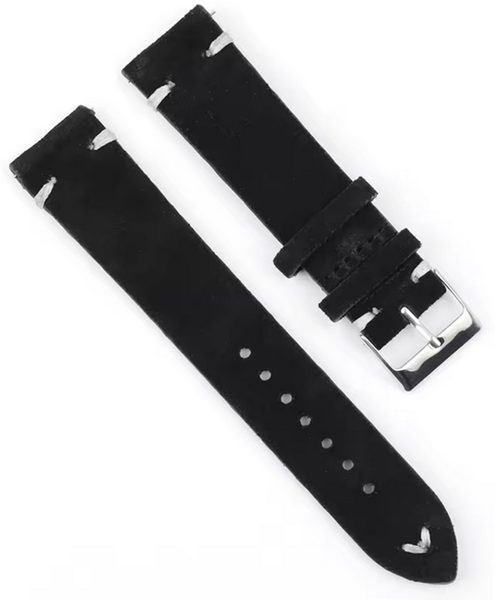 Kožený řemínek Vintage - černý - 20 mm