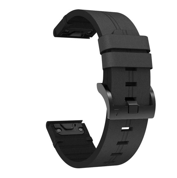 Řemínek pro Garmin QuickFit 26mm, leather black - 26 mm