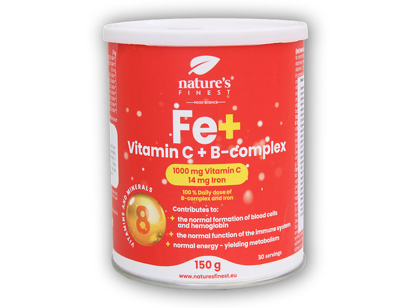 Nature's Finest Železo + Vitamin C + B-Complex 150g
