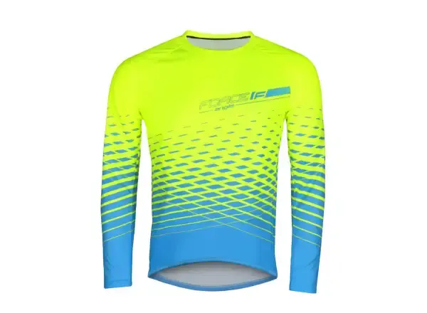 Force Angle MTB pánský dres dlouhý rukáv fluo/modrá vel. S