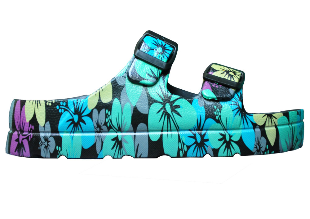 Dámské pantofle na platformě v černé barvě s potiskem 36