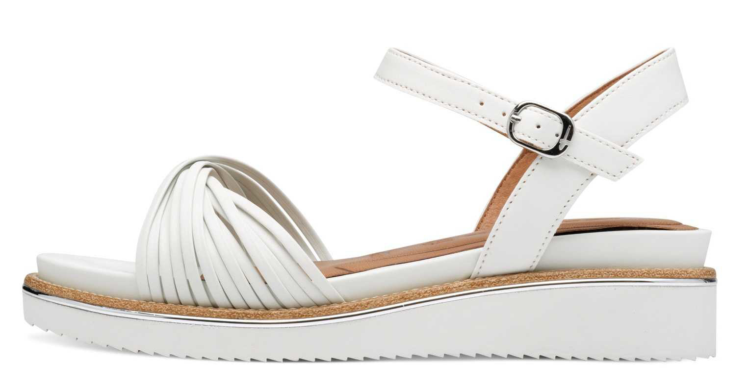 Tamaris 1-28218-44-100 Dámské sandály na klínku bílé 36