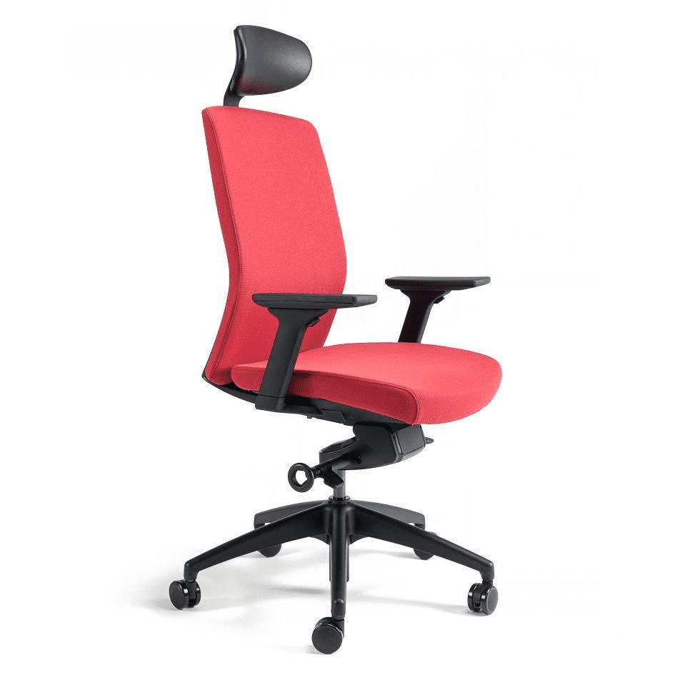 Kancelářská ergonomická židle BESTUHL J2 SP — více barev, s podhlavníkem Červená 202