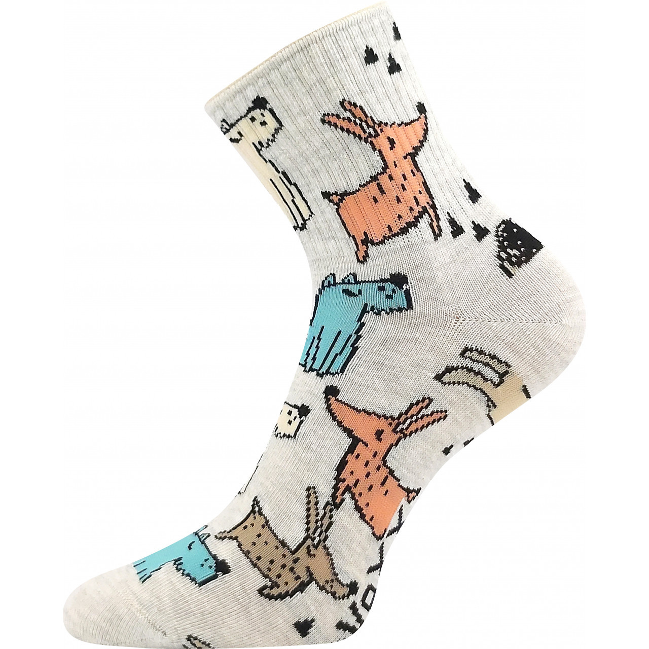 Ponožky dámské slabé Voxx Agapi Pejsci - béžové, 39-42