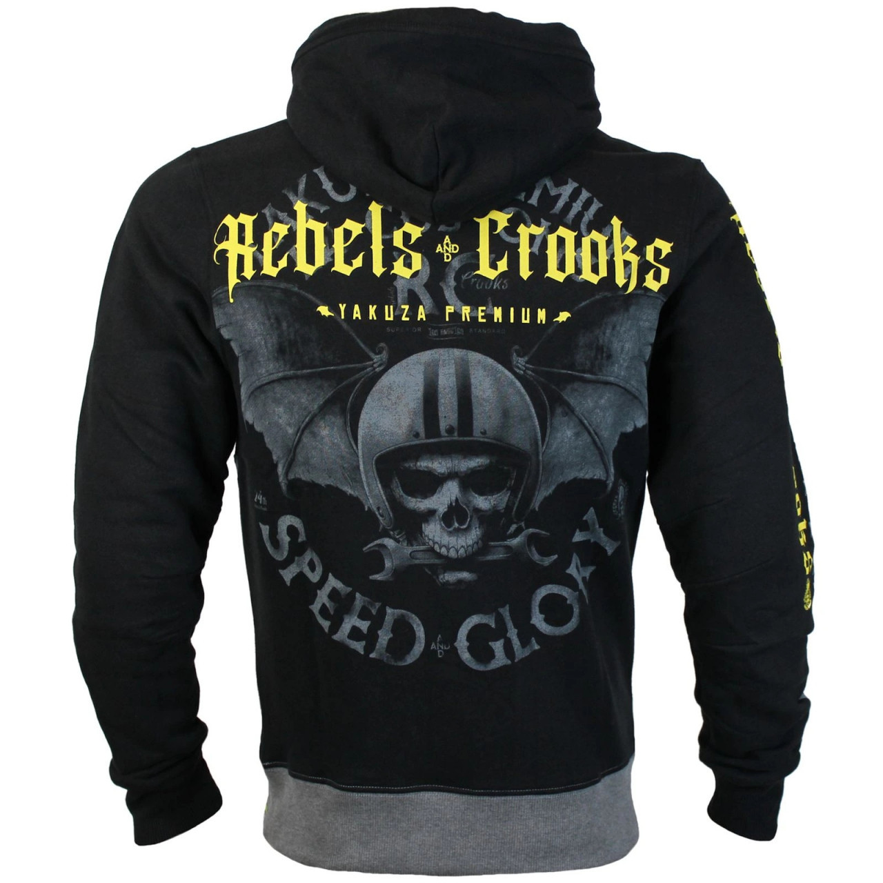 Mikina s kapucí Yakuza Premium Speed Rebels Crooks - černá-šedá, 4XL