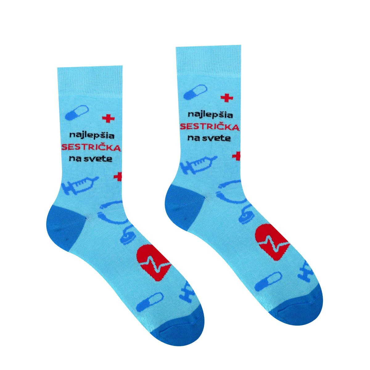 Ponožky Hesty Najlepšia sestrička na svete - modré-černé, 36-40