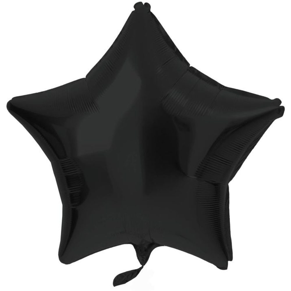 Balón foliový hvězda - matná černá - 48 cm - Folat