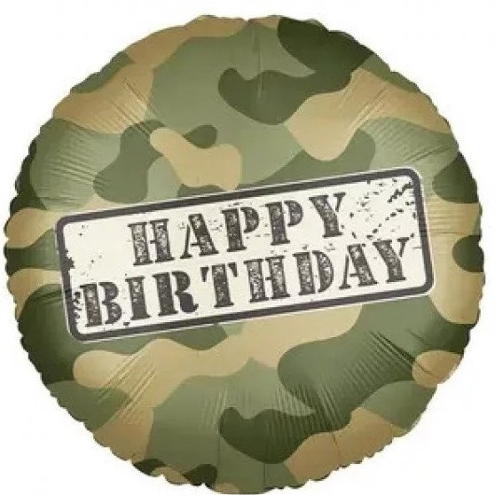 Balónek fóliový HB kamufláž 46 cm