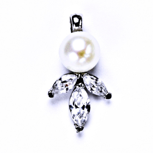 stříbrné šperky, přívěšek přírodní bílá perla P 1248