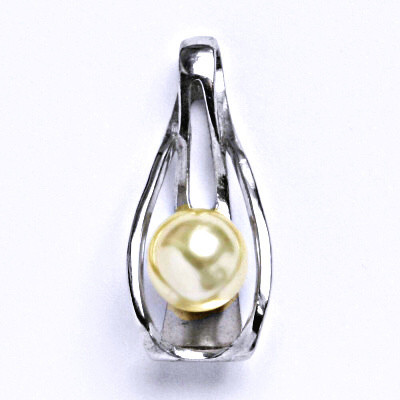 Stříbrný přívěšek s umělou bílou perlou 8 mm,přívěšek ze stříbra P 1214