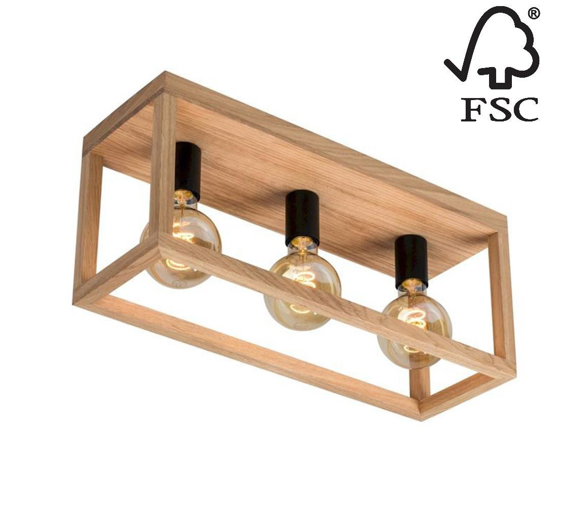 9154374 - Stropní svítidlo KAGO 3xE27/60W/230V matný dub