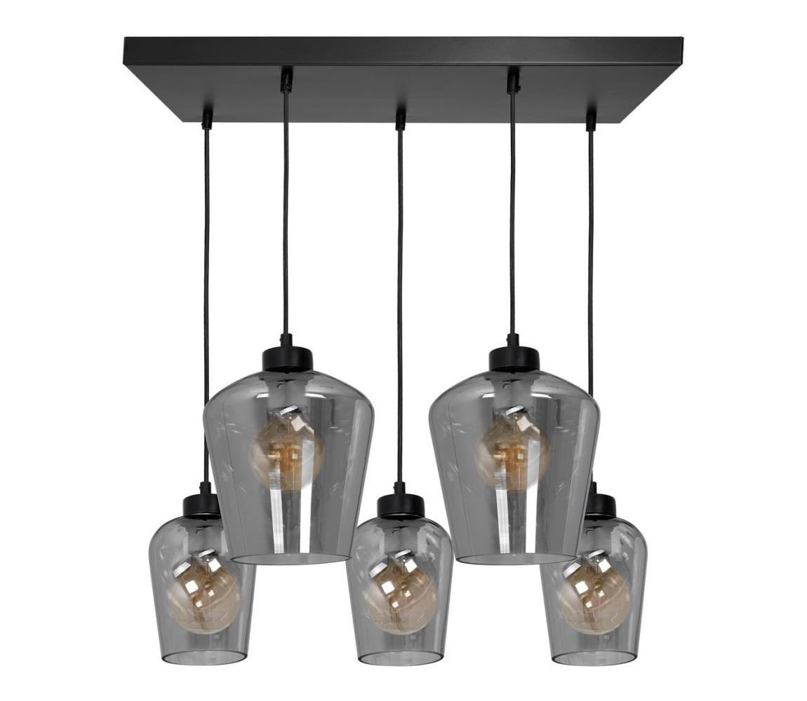 Lustr na lanku SANTIAGO 5xE27/60W/230V černá