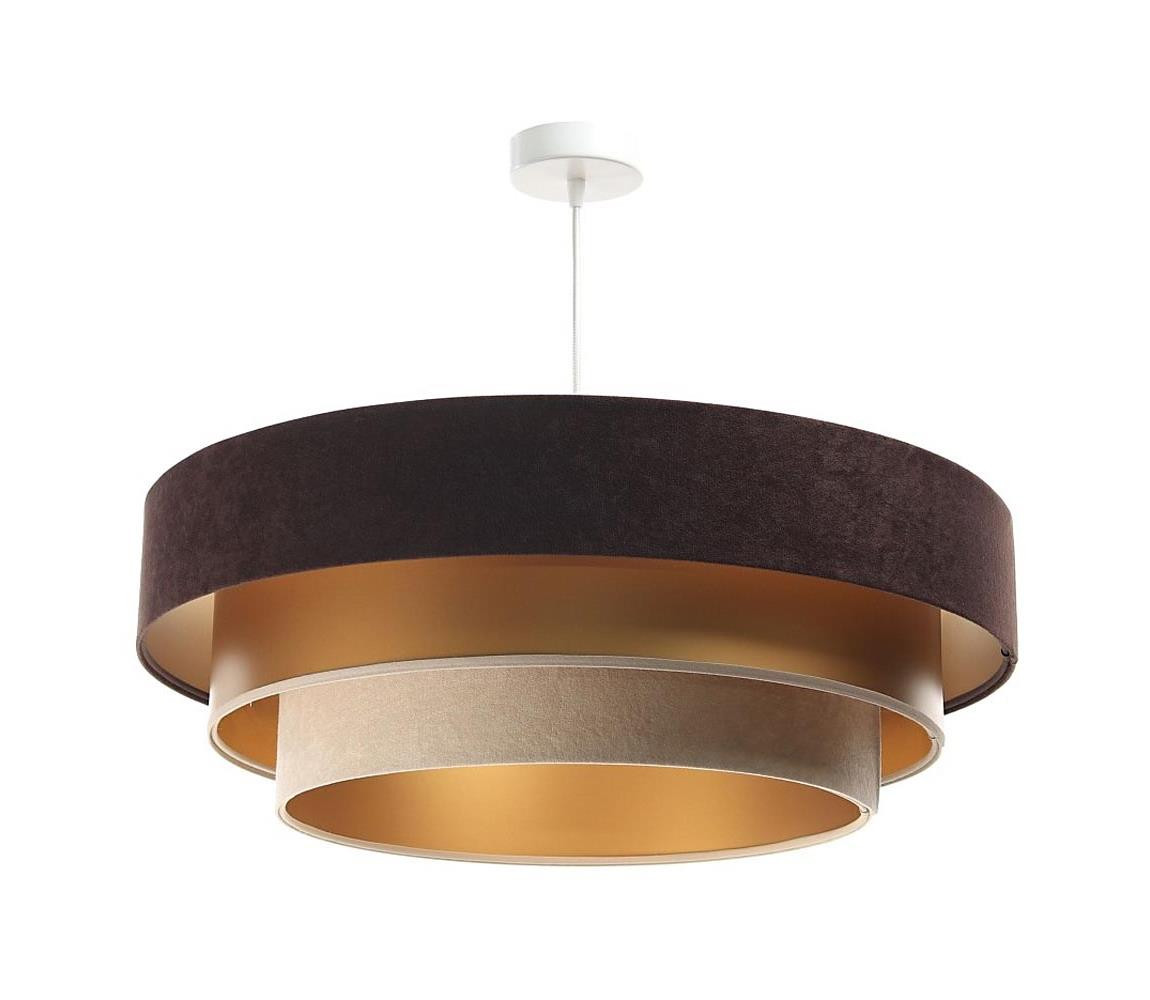 Lustr na lanku TRINITI 1xE27/60W/230V hnědá/zlatá/béžová