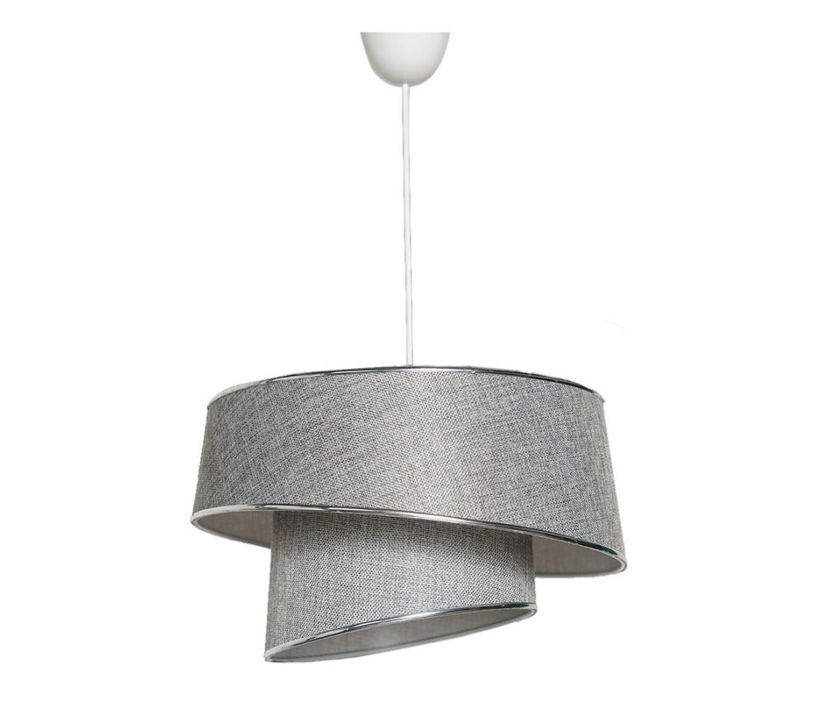 Lustr na lanku BARETTE 1xE27/60W/230V stříbrná/lesklý chrom