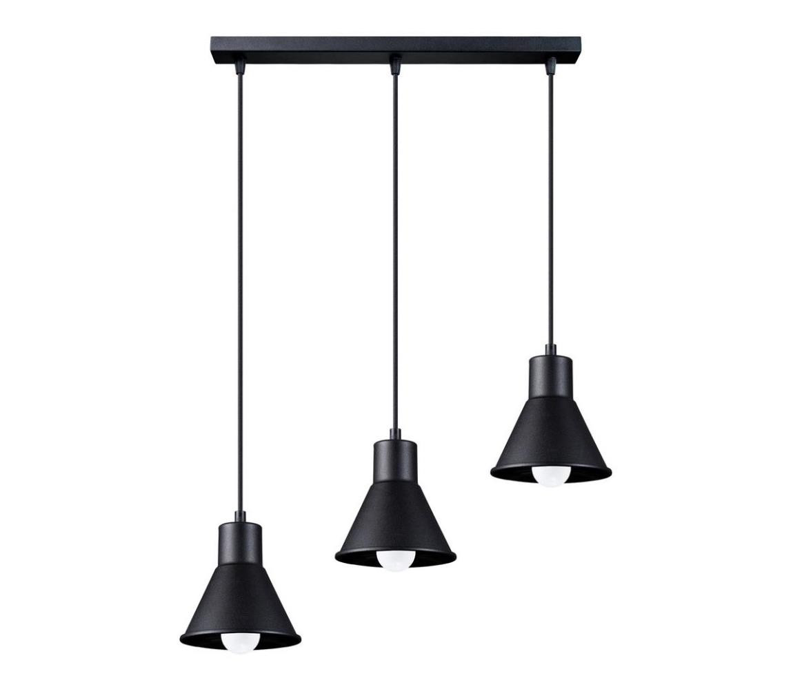 SL.0986 - Lustr na lanku TALEJA 3xE27/60W/230V černá