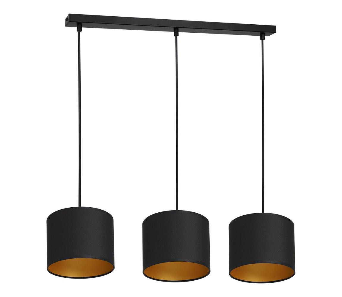 Lustr na lanku ARDEN 3xE27/60W/230V černá/zlatá