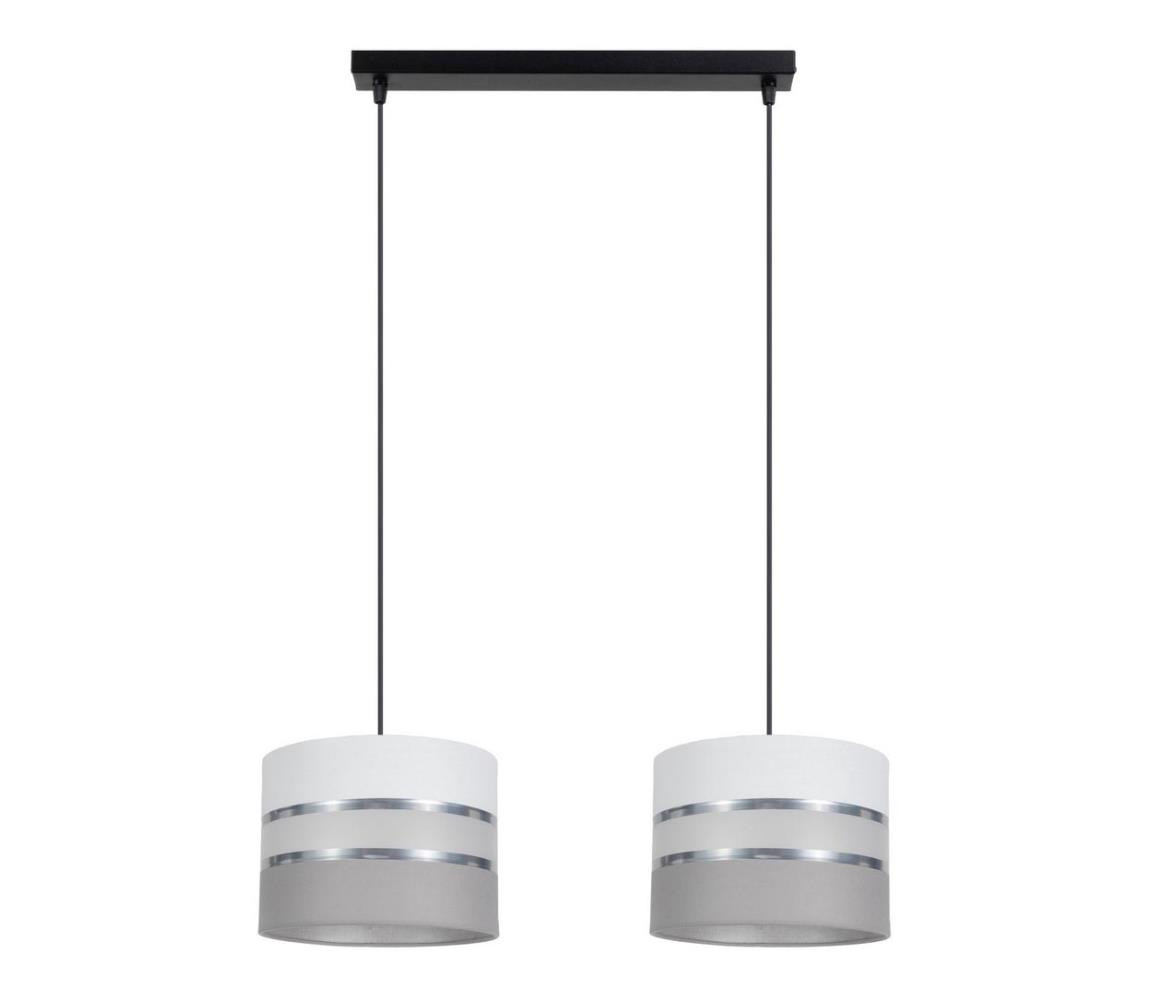 Lustr na lanku CORAL 2xE27/60W/230V bílá/šedá