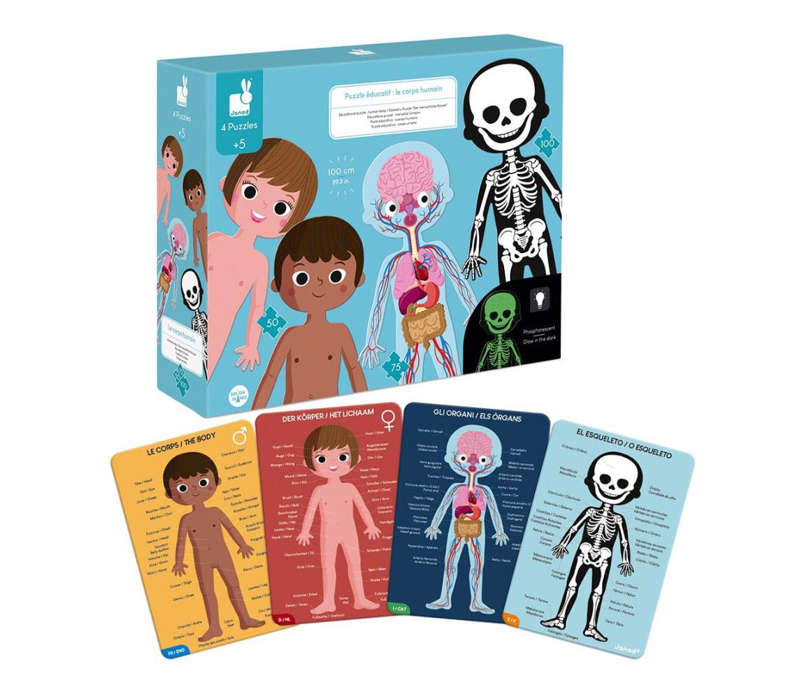 Janod Janod - Dětské vzdělávací puzzle 225 ks lidské tělo