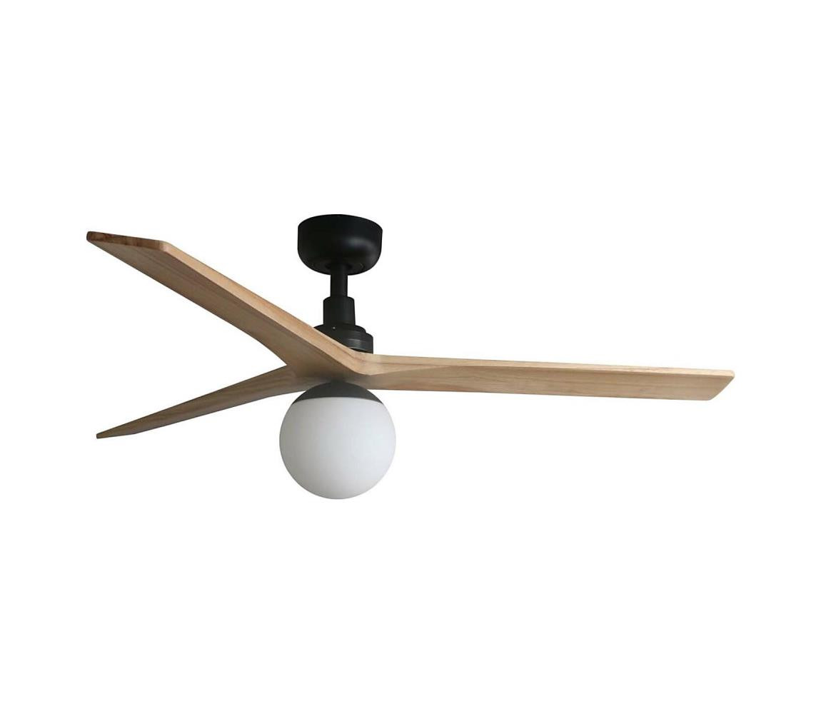 FARO Barcelona FARO 34283WT-11L - Str. vent. KLIM M 1xE27/15W/230V dřevo/černá pr. 125 cm WT+DO