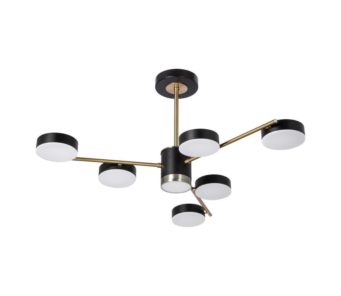 LED Lustr na tyči 6xLED/7W/230V + LED/6W 3000 - 6000K pr. 69 cm zlatá/černá