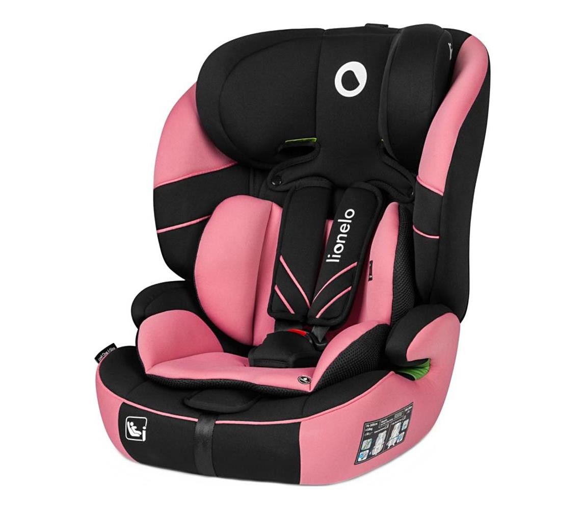 Lionelo Lionelo - Autosedačka LEVI ONE i-Size 76-150 cm černá/růžová