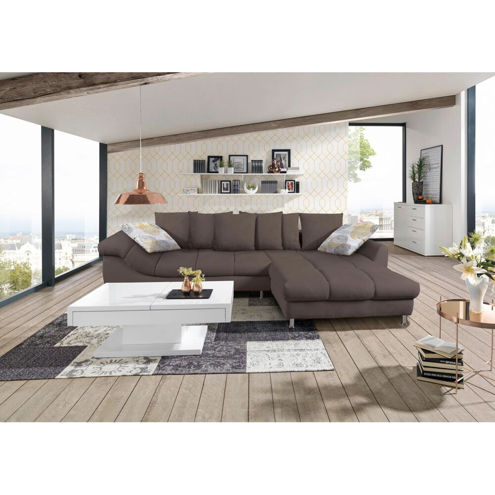 Rohová sedačka MANHATTAN, hnědo-černá barva