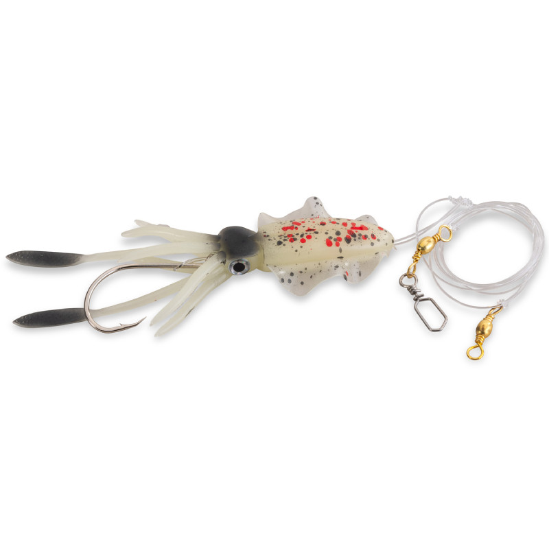 Aquantic návazec Octopus Leader Rig Black Spotted Luminous-5315054