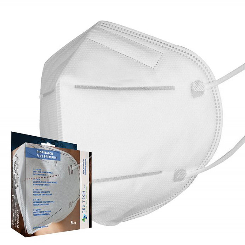 Respirátor FFP2 zdravotnický prostředek vyrobený v Česku 20ks  bílá