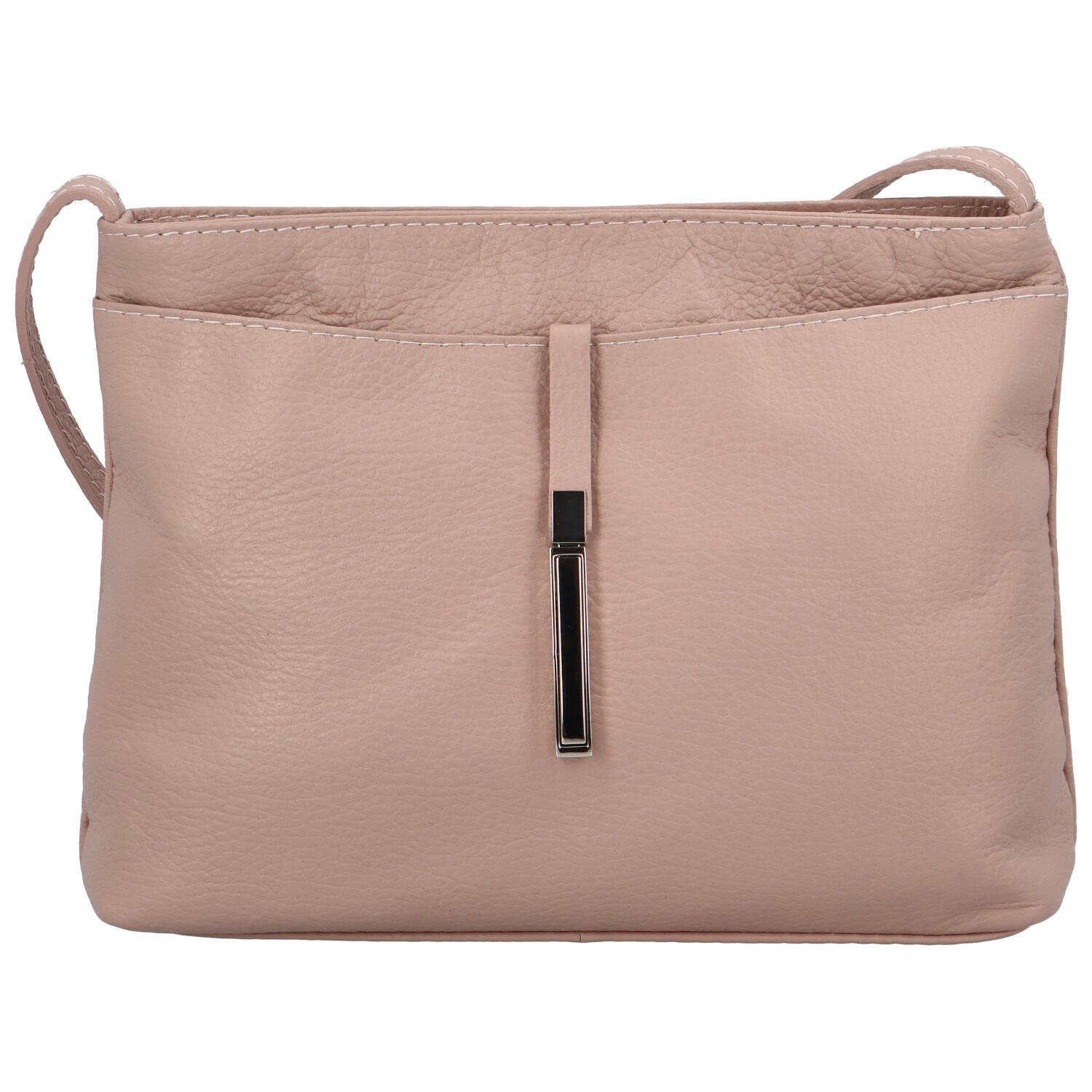 Dámská kožená crossbody kabelka růžová - Delami Eneta růžová