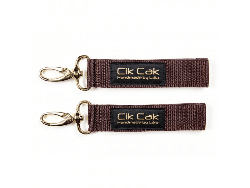 Cik Cak Úchyty na kočárek tmavě hnědá zlato