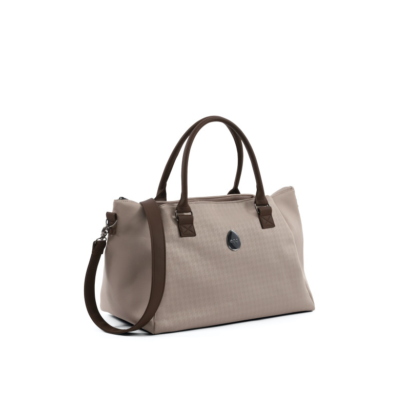 Egg 3 OVERNIGHT BAG HOUNDSTOOTH ALMOND
