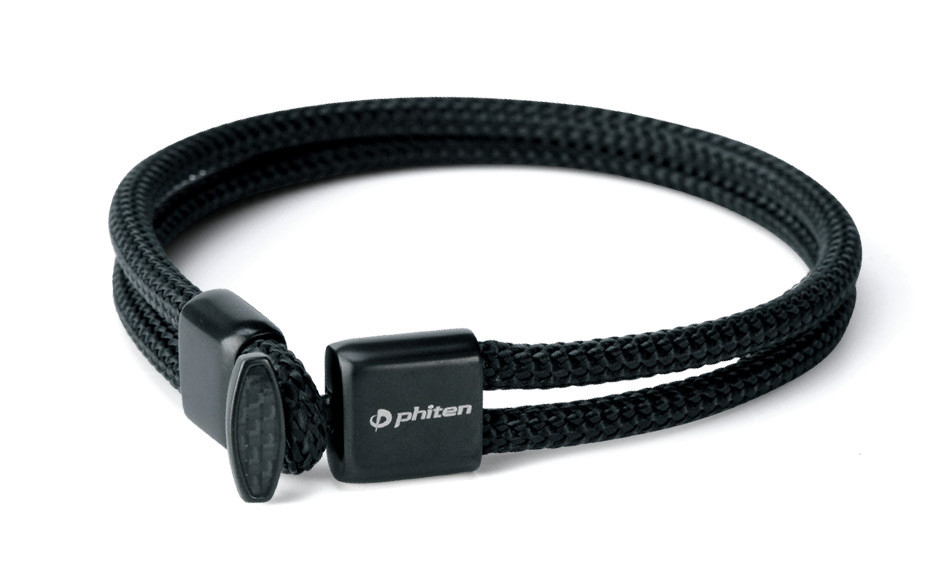 Náramek Phiten X100 Carbon Barva: černá, Velikost: 17 cm