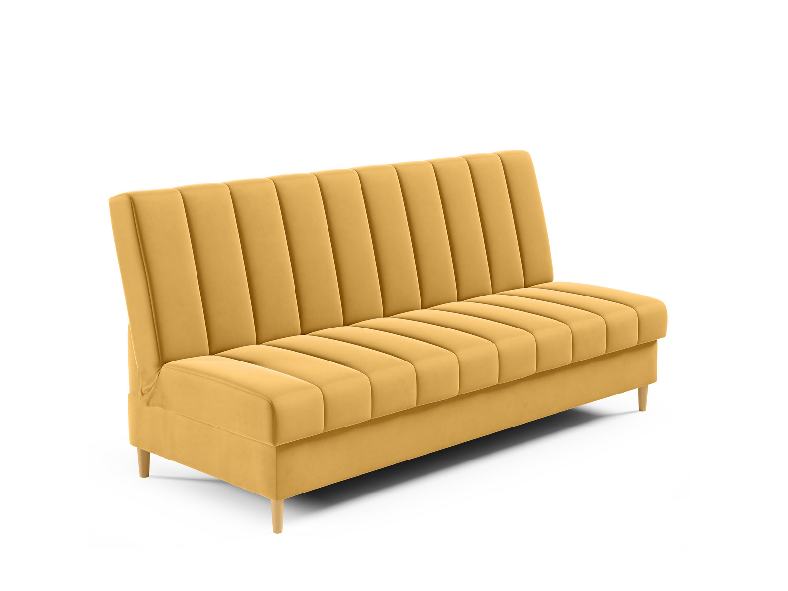 Eka Pohovka VERNE, 200 cm Výběr nohou: Přírodní, Barva látky: KRONOS 01 (Žlutá)