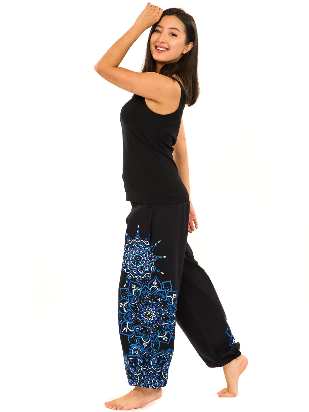 Himalife Kalhoty Damsa - černá s modrou Velikost: XXL/3XL