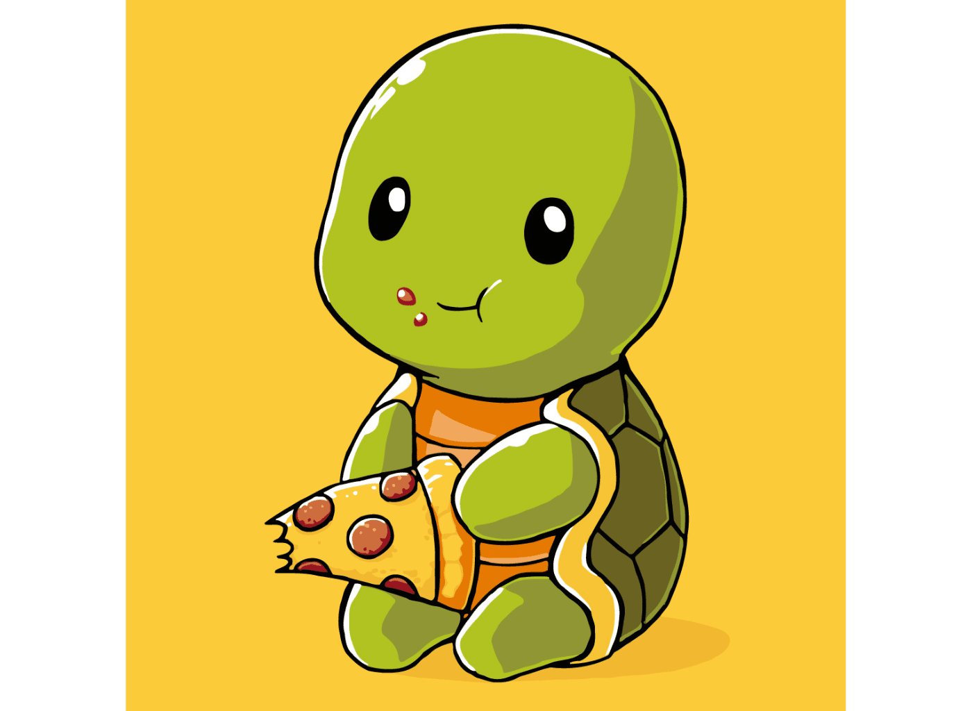 MALUJEŠ VÝPRODEJ - ŽELVIČKA S PIZZOU - 40x40 vypnuté plátno na rám - končící expirace