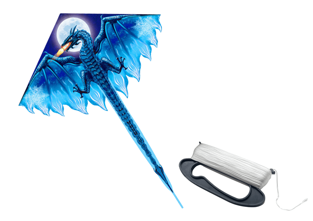 mamido Velký drak s dlouhým ocasem 170 cm x 130 cm modrý