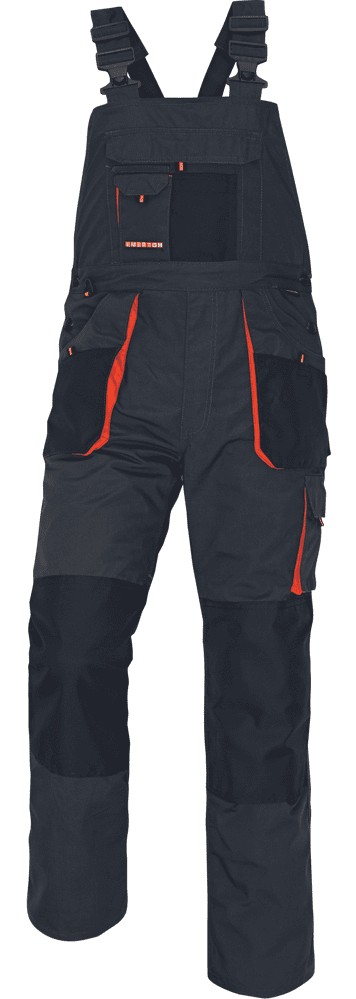 Australian Line Emerton Flannel zateplené pracovní kalhoty s laclem černá