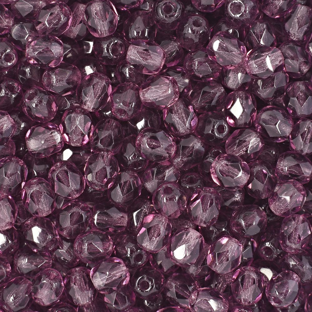 Manumi české broušené korálky 4mm Amethyst - 225 ks