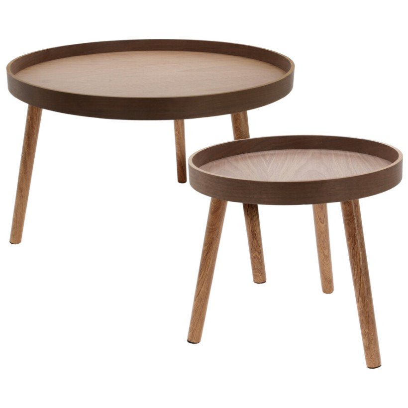 HOMESTYLING Odkládací stolek sada 2 ks borovice tmavě hnědá KO-KR8200310