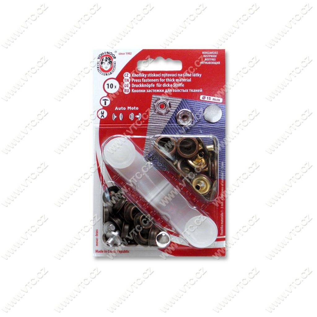 Sada druků Koh-I-Noor AM6 staroměď ražba blistr 10 ks - bronzová