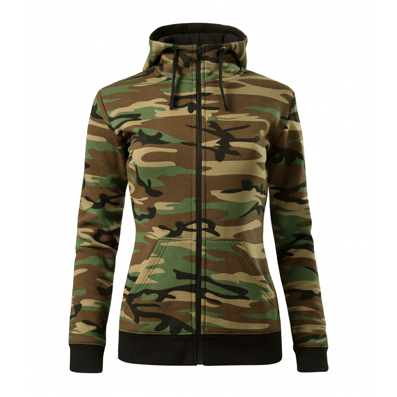 Mikina dámská Malfini Camo Zipper - woodland, XL