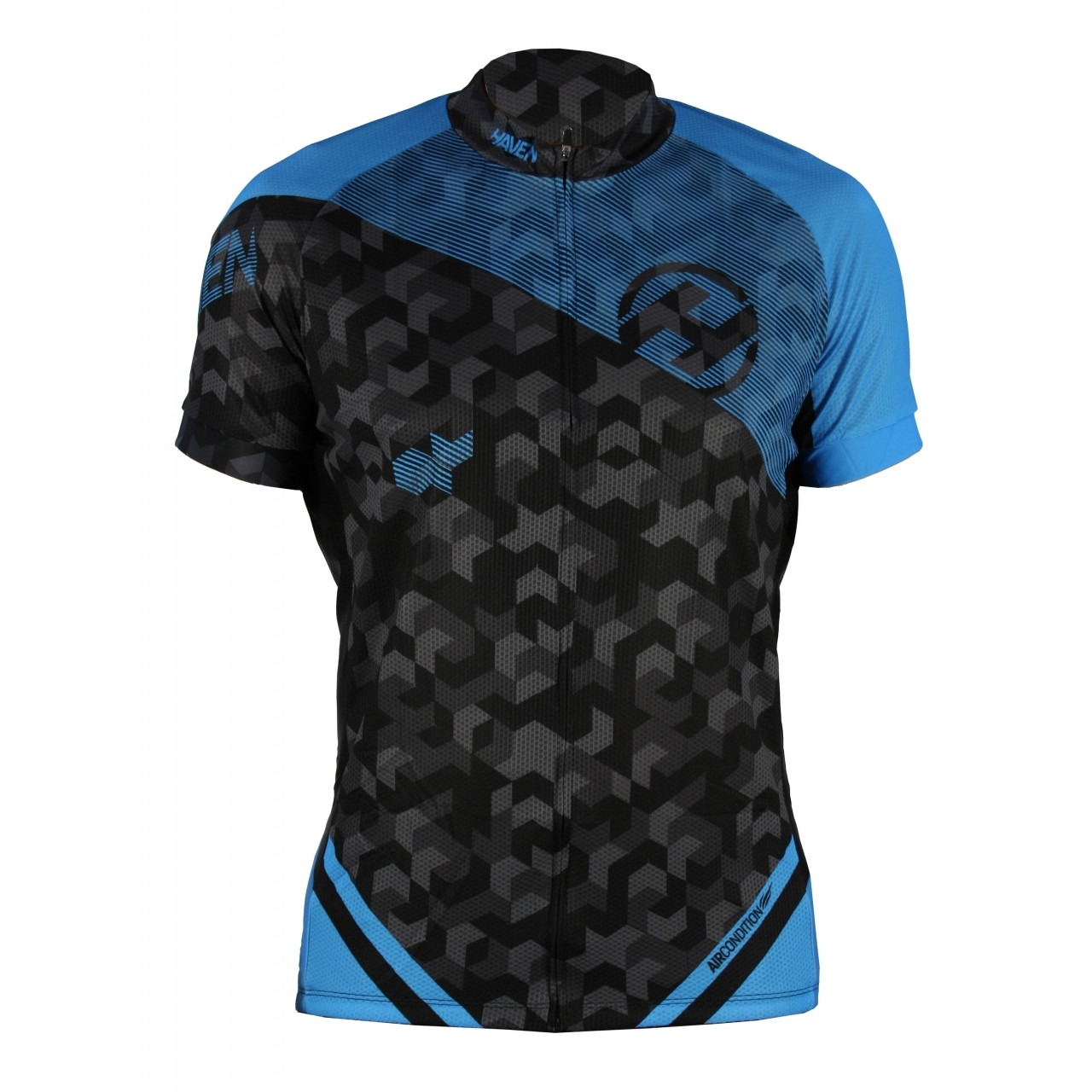 Tričko s krátkým rukávem Haven Singletrail - černé-modré, XL