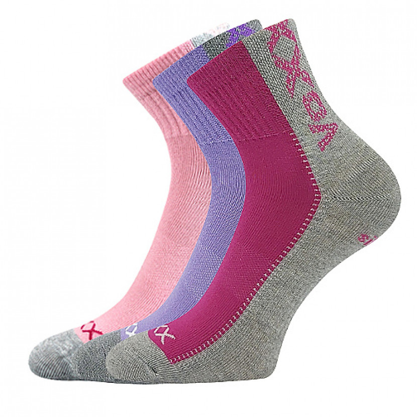 Ponožky dětské Boma Revoltik 3 páry (2x růžové, 1x fialové), 30-34
