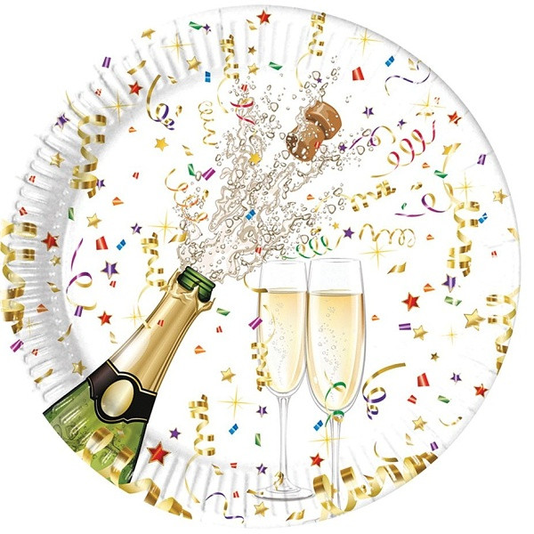 Talířky papírové Šampaňské 23 cm 8 ks