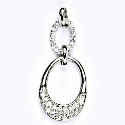 Stříbrný přívěšek s čirými zirkony , přívěšek ze stříbra, 2,75 g