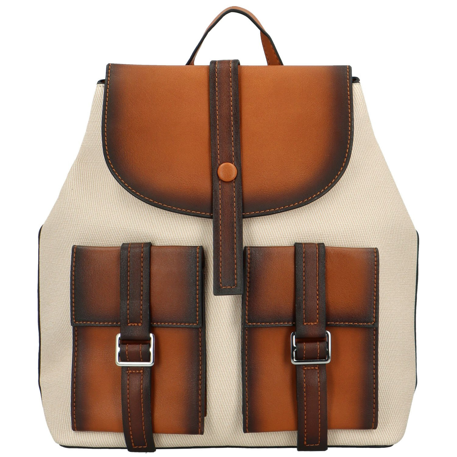 Stylový dámský koženkový batůžek Jeanar, krémový