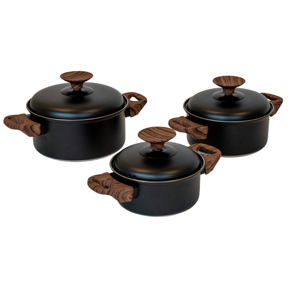 Sada hrnců Bo-Camp Stewart 3 pcs Barva: černá/hnědá