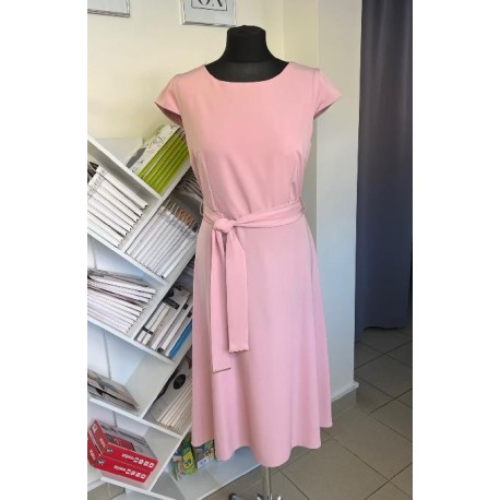 Pudrové společenské šaty SARA, Velikost 48, Barva Pudrová BF 0020328